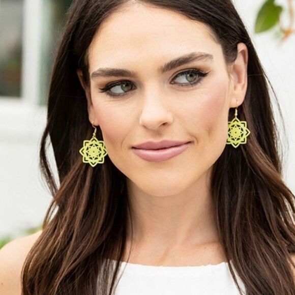 Plunder | “Spring” Filigree Earrings | 2” Drop - Picture 2 of 2